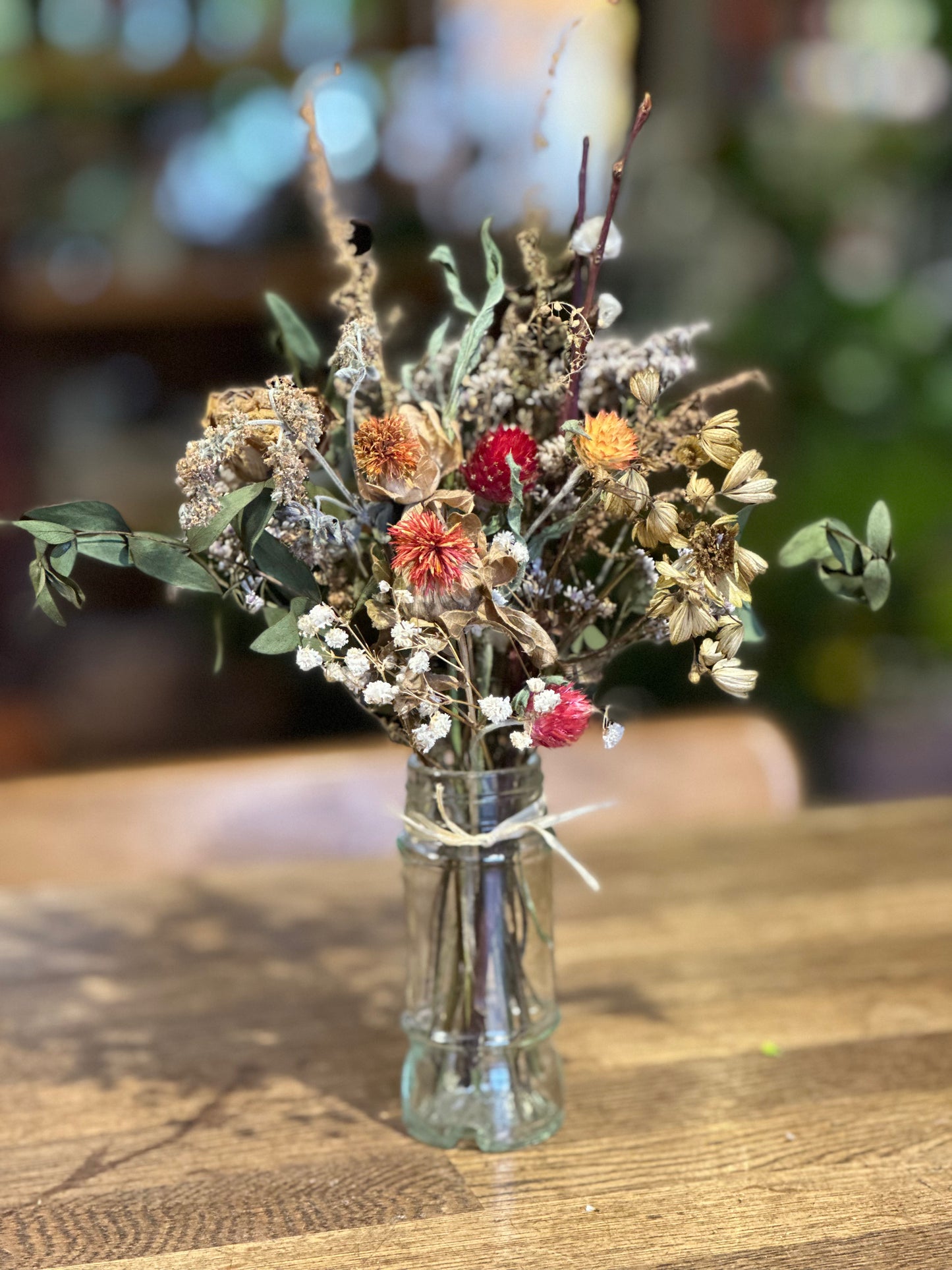 Seasonal Dried Jam Jar Posy